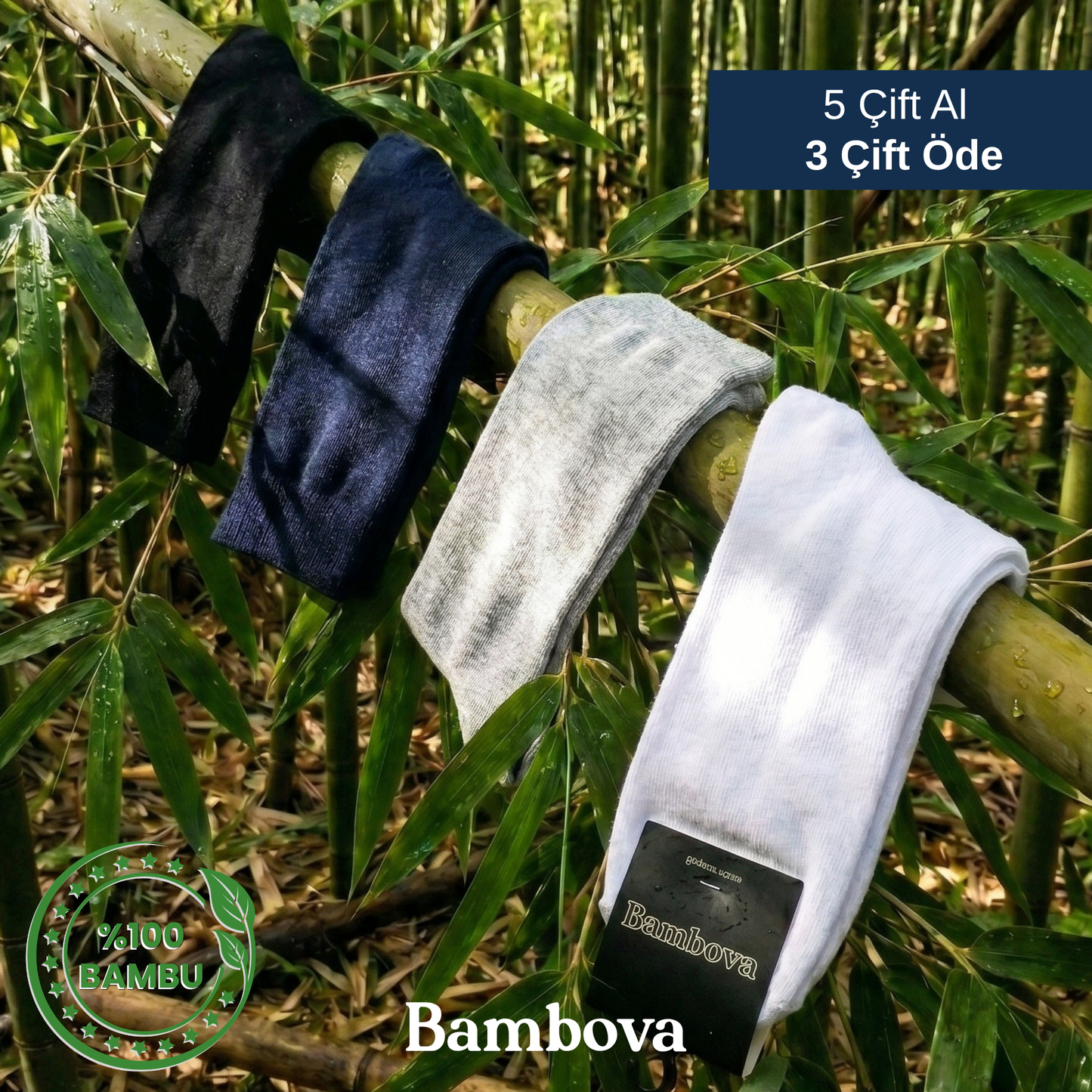Bambova Antibakteriyel Bambu Çorap